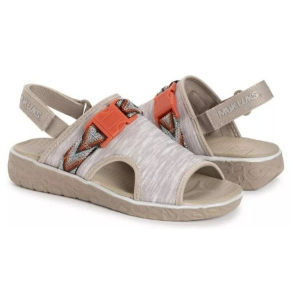 MUK LUKS Women's Clay Boardwalk Parade Microfiber Slingback Mule Sandal Size 9 - Picture 2 of 16